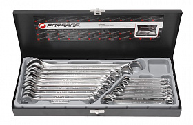 На сайте Трейдимпорт можно недорого купить Набор ключей комбинированных 16 предметов(6-19, 22, 24мм),в метал. кейсе Forsage F-5161. 