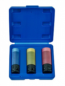 На сайте Трейдимпорт можно недорого купить Набор ударных головок тонкостенных суперпрочных, 17, 19, 21 мм в кейсе ANSK01. 